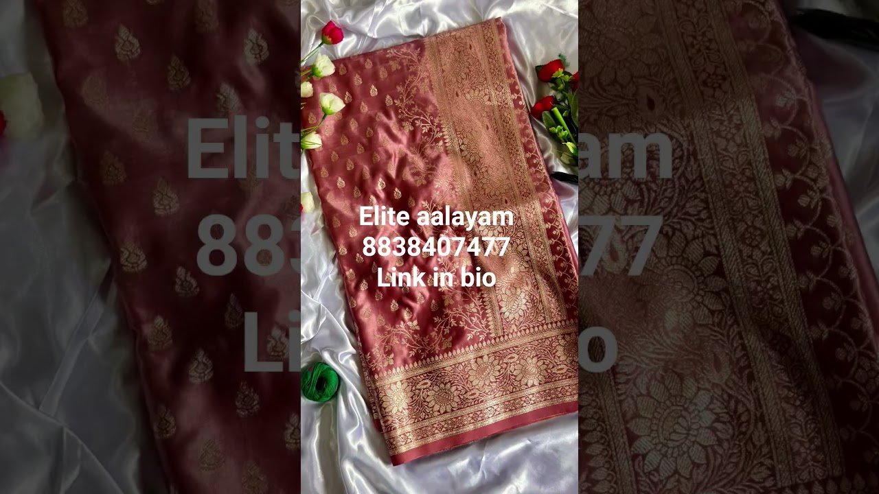 Satin Mushroo Katan Banarasi Silk Saree#SatinMushroo  #MuniyaBorder #PastelSaree #LuxurySaree
