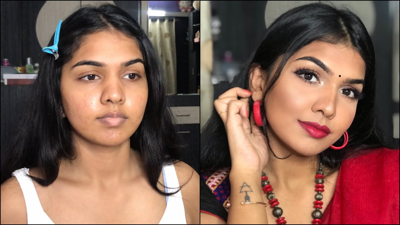తెలుగులో మేకప్ ట్యుటోరియల్ || MAKEUP TUTORIAL IN TELUGU || NAVRATRI DAY 3