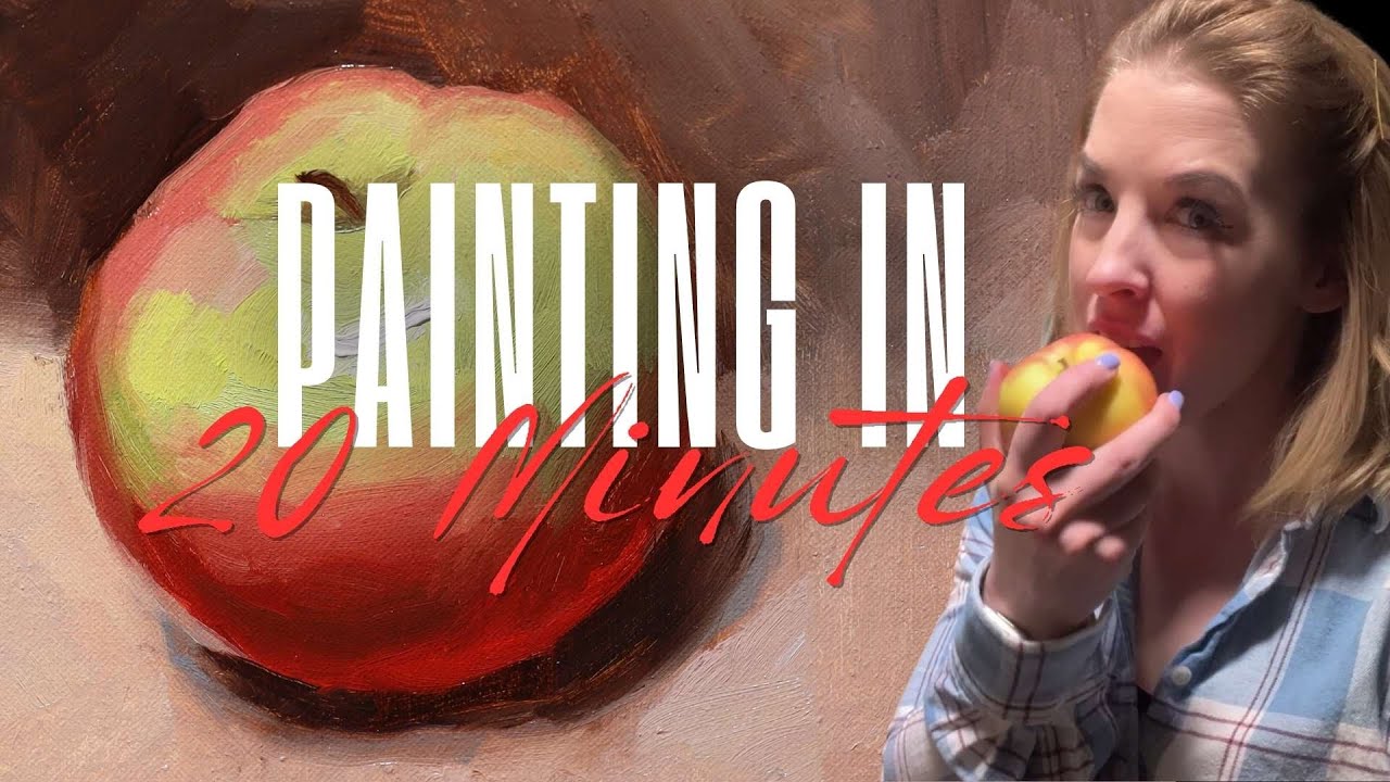 20 Minute Painting! Video 7 - Green and Red Apple in Oils #twentyminutepainting #20minutepainting