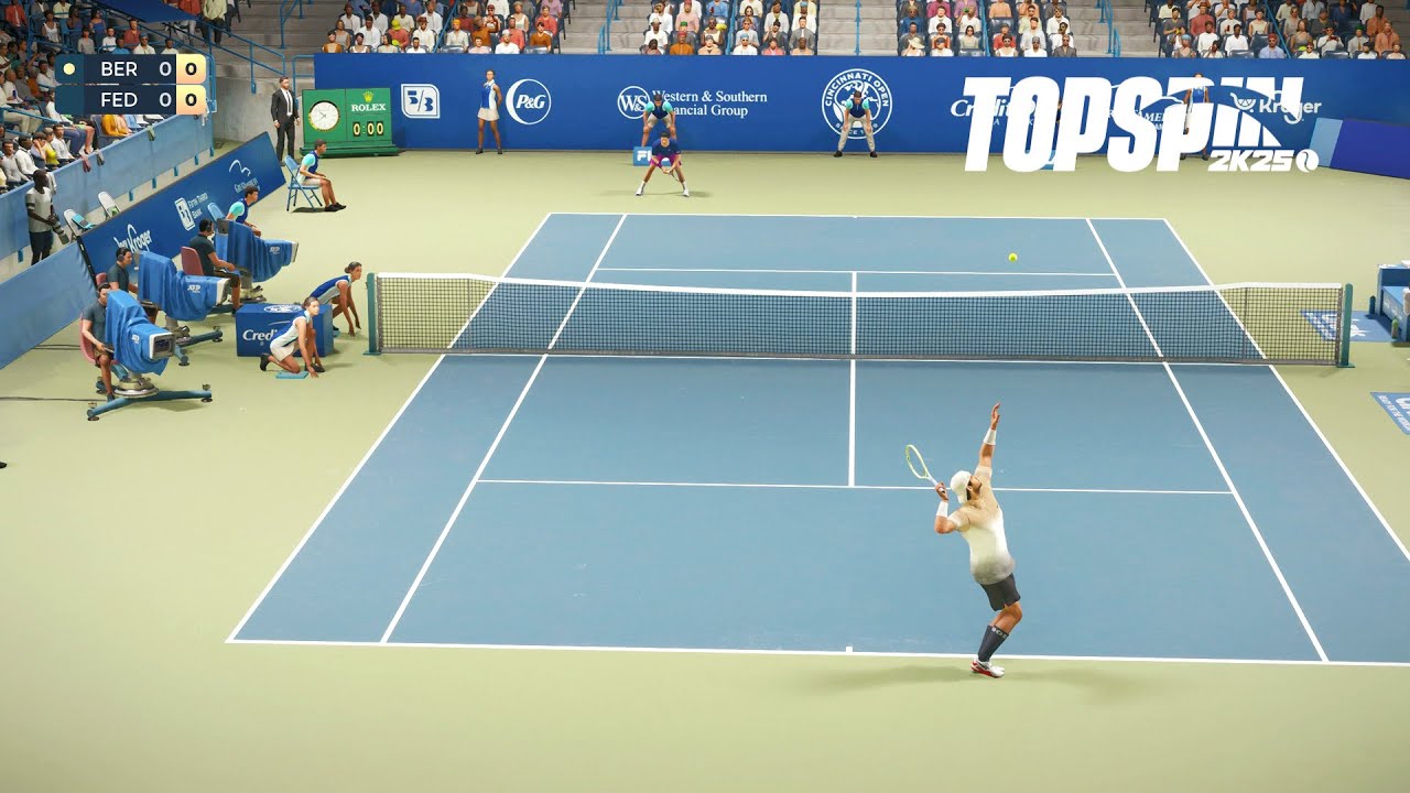 Top Spin 2K25 - Matteo Berrettini Vs Roger Federer I Cincinnati Masters I Best Of 3 Set Match (PS5)