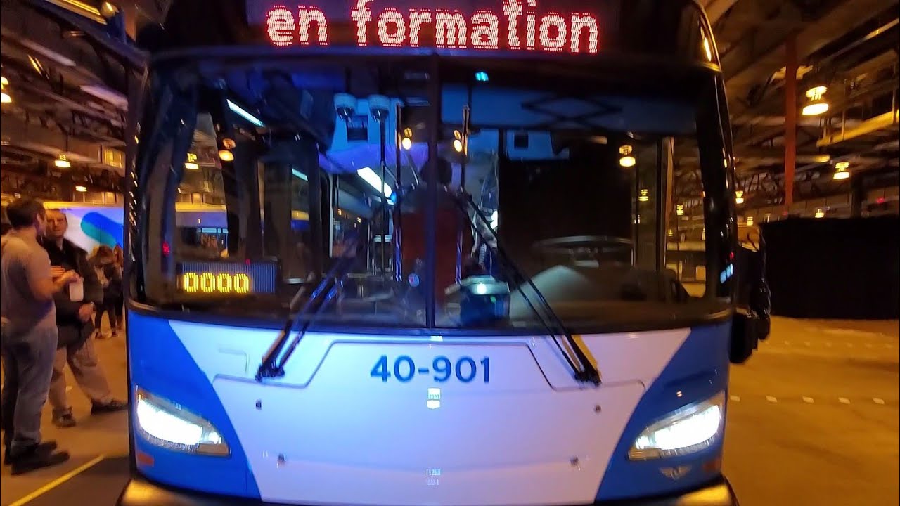 Wow! New Flyer XE40 electric bus 40-901: Seen at the STM Legendre bus garage in Montreal