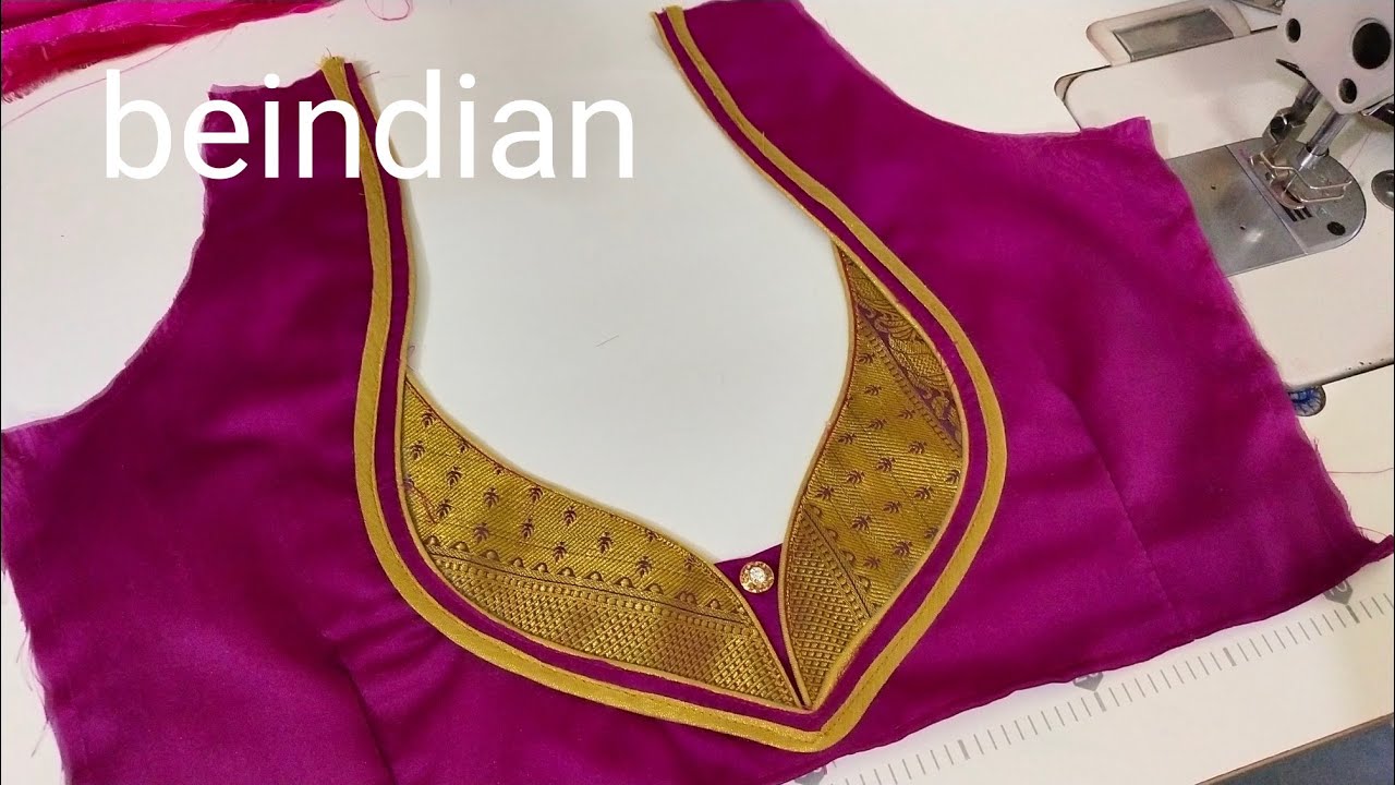 Very beautiful blouse back neck design cutting and stitching/paithani blouse