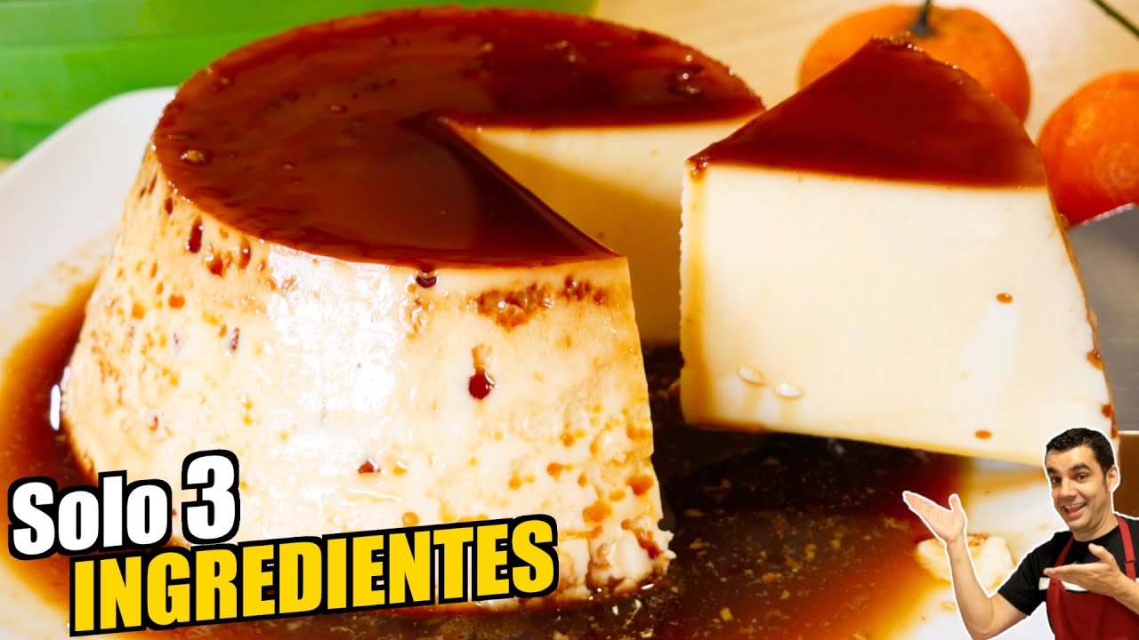 FLAN de HUEVO y LECHE CONDENSADA, 😍🍮🔥Receta fácil, solo 3 ingredientes y sin horno Receta # 891