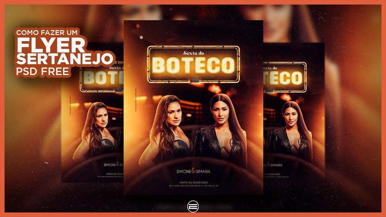COMO FAZER UM FLYER SERTANEJO | SIMONE E SIMARIA | PSD FREE