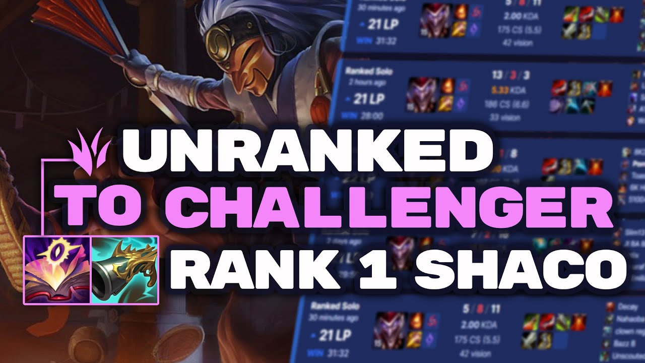 RANK 1 SHACO COLLECTS PEOPLE | UNRANKED TO CHALLENGER