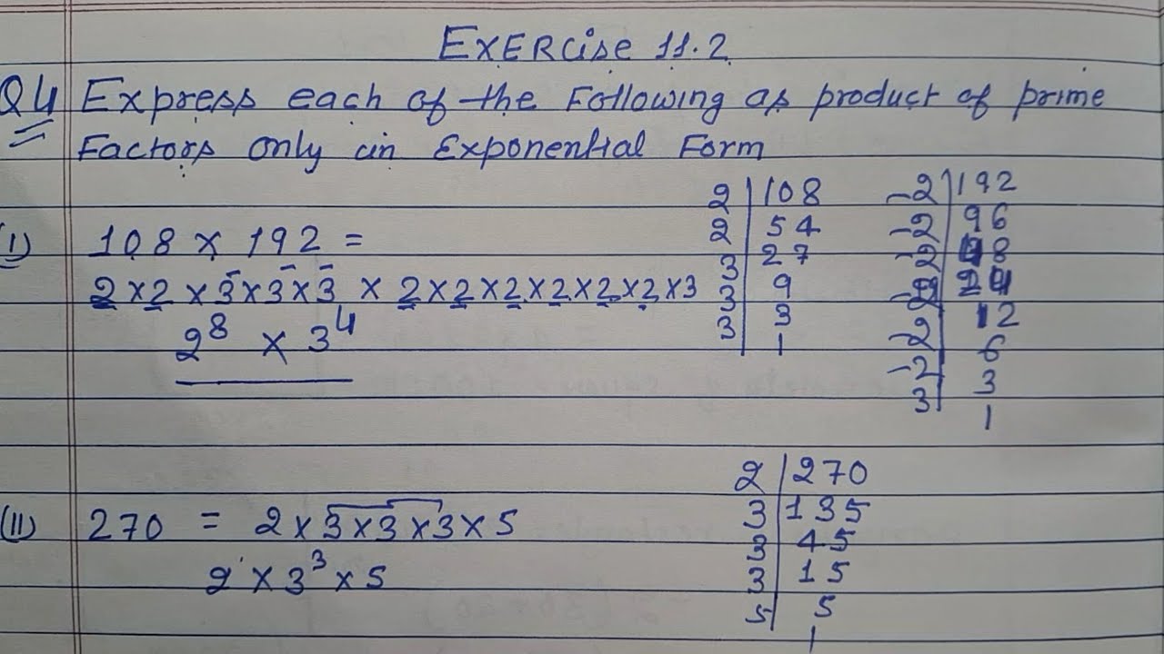 Class 7 - Exercise 11.2 - Q 4 | Express each of the following as product of prime