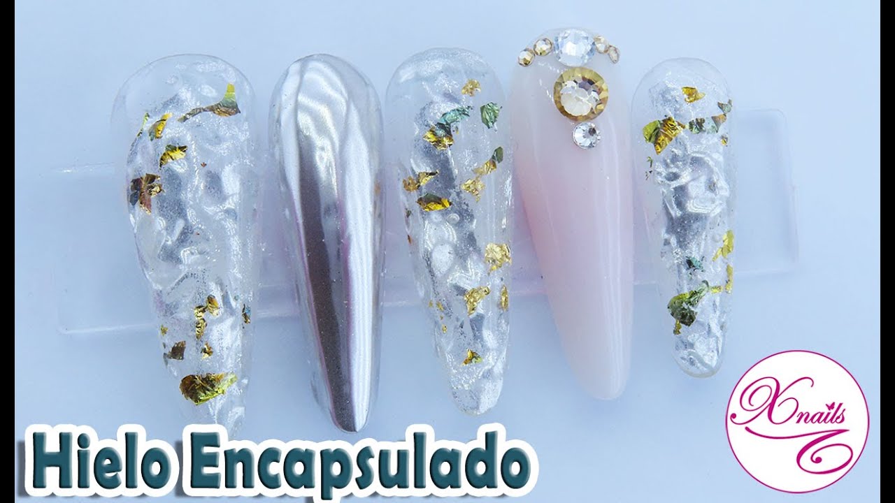 TEXTURA de HIELO ENCAPSULADO en tus uñas 💅💅🥶 con Pigmento Espejo FACIL!/ Xnails