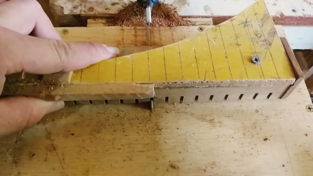 Furação do arco com régua de trilho