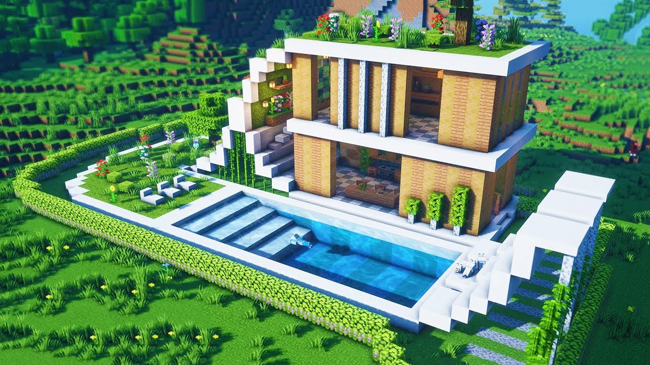 Minecraft Modernes Haus bauen 1.20 Tutorial - Moderne Villa bauen in Minecraft 1.20 Tutorial