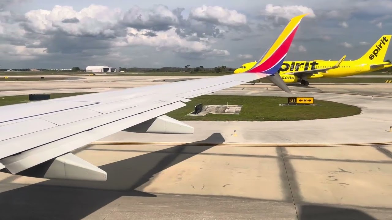 Southwest B737-700 pushback, taxi, and takeoff from Orlando Int’l