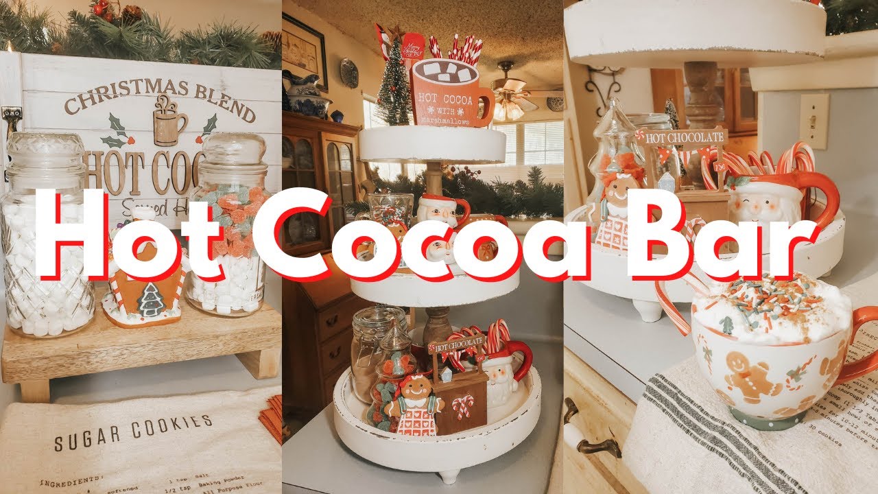 Hot Cocoa Bar Tiered Tray! Christmas Decorate With Me 2022