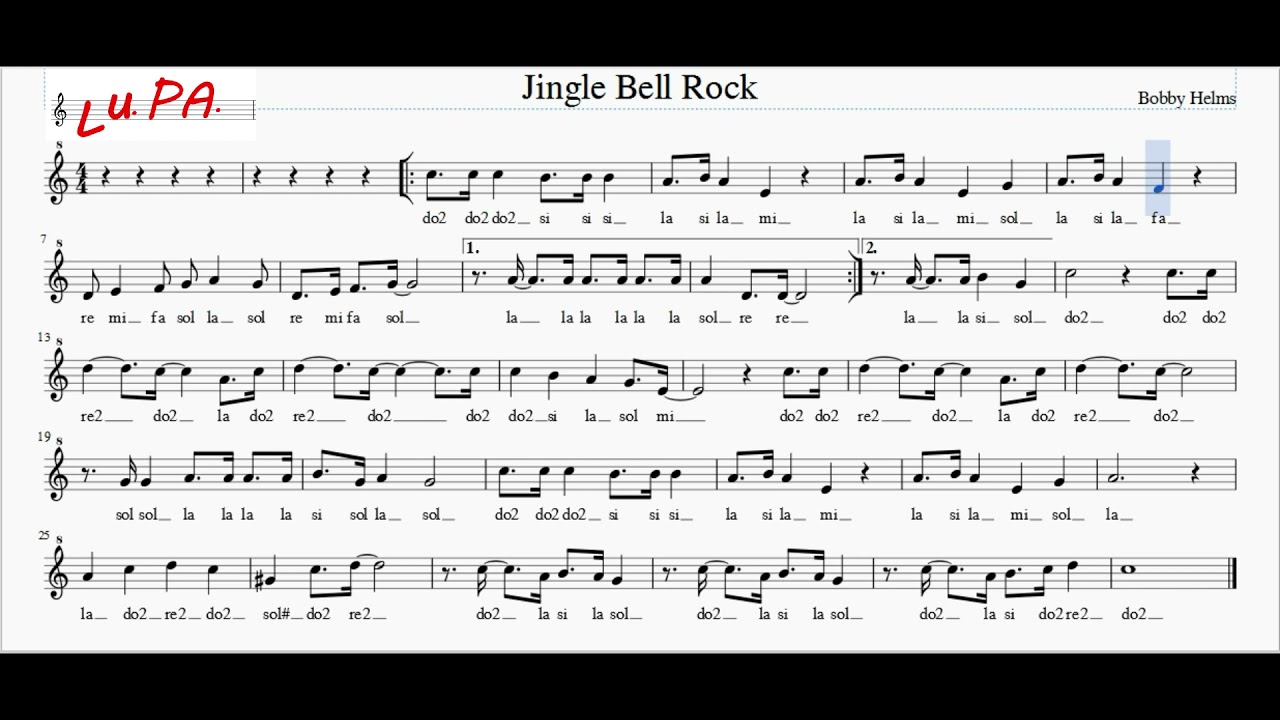 🎅Jingle bell Rock - Flauto - Note - Spartito - Karaoke - Instrumental - Tutorial - Recorder -Canto