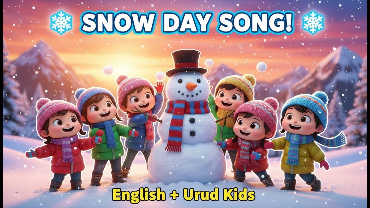 ❄️ Snowy Mountain Picnic Song | English & Urdu Kids Animation 🌨️🎶