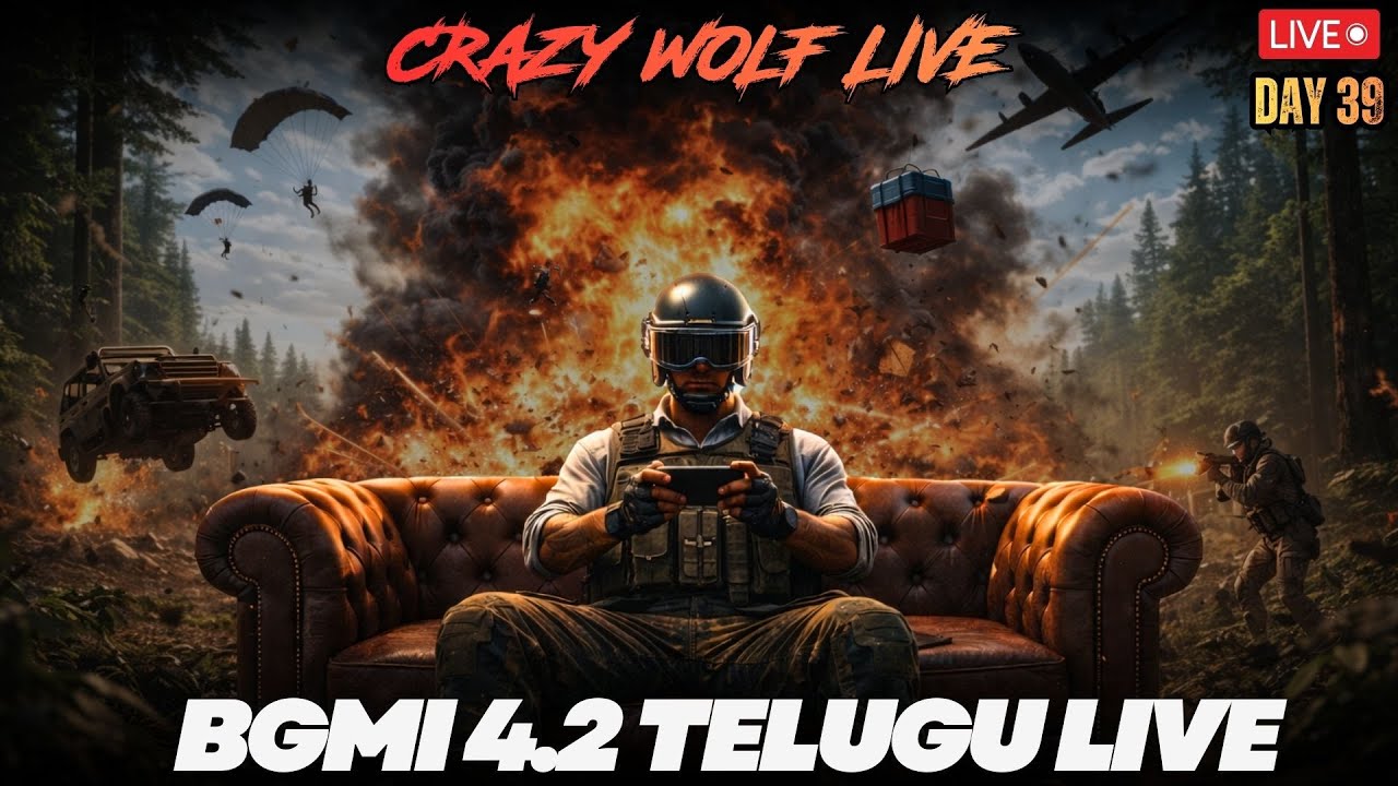 BGMI Live Telugu  Day 39 | BGMI 4.2 Update | Crazy Wolf #shortslive #shortsfeed #bgmitelugu