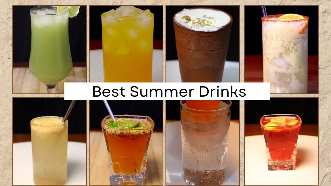 8 Best Summer Drinks Recipes |Most Refreshing Dkrinks #asmr #summerdrink #recipe
