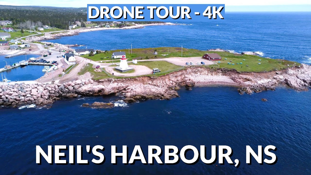 Drone Tour 4K: Neil's Harbour, Cape Breton Island, Nova Scotia - A Bird's-Eye View