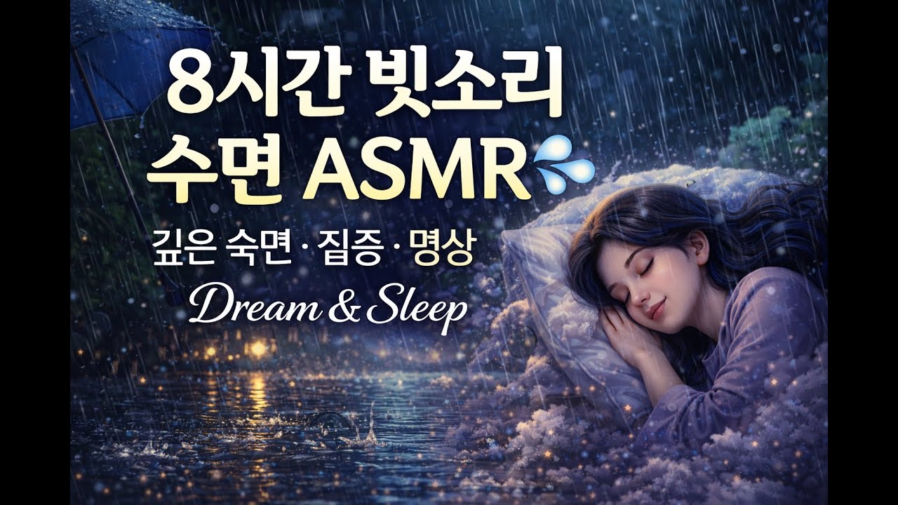 Rain sounds for sleep instantly 10 hours black screen | 폭우 빗소리 바로 잠드는 수면유도 10시간