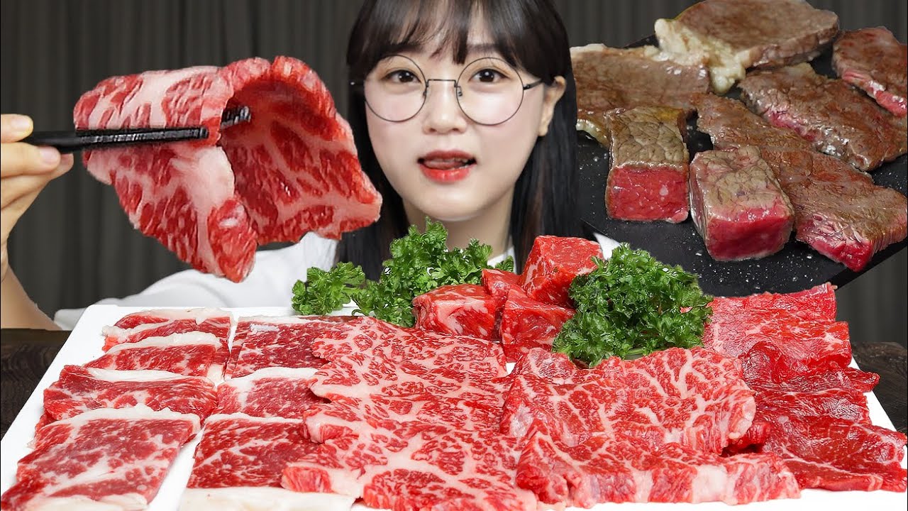 Ешьте свежую сырую говядину🥩Mukbang ASMR