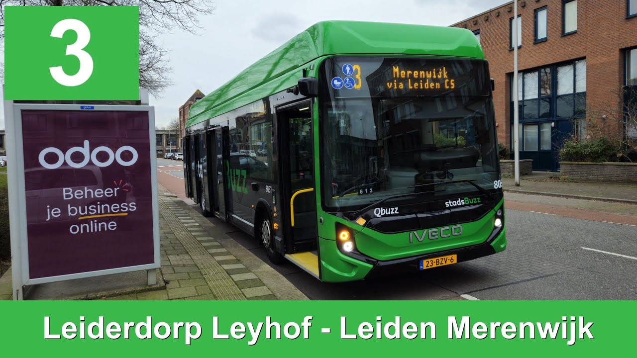 Qbuzz lijn 3: Leiderdorp Leyhof - Leiden Merenwijk | Qbuzz ZHN | Stadsbuzz | 2025