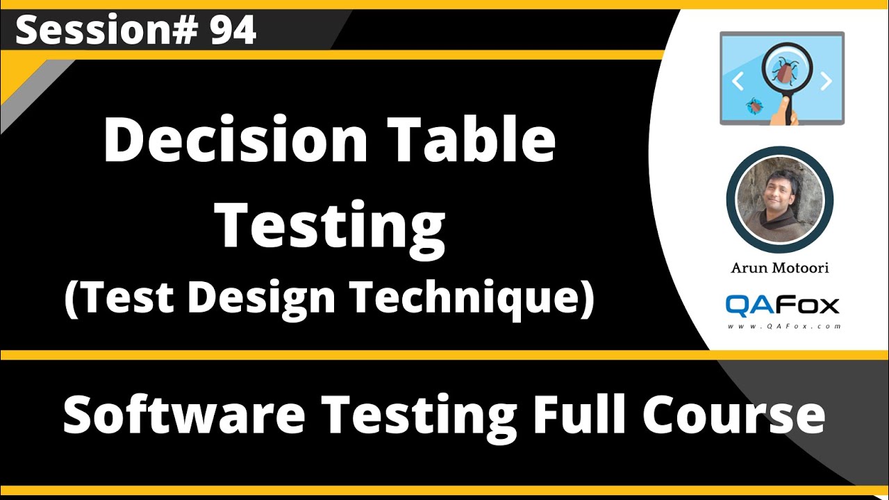 Decision Table Testing - Test Design Techniques (Software Testing - Session 94)