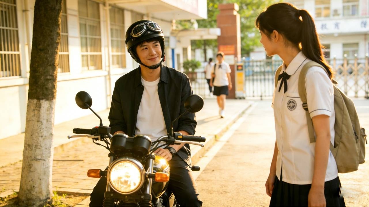 When a Cute Guy on a Motorcycle Notices You #skate #moto