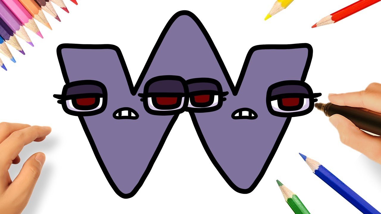HOW TO DRAW ALPHABET LORE W 😁