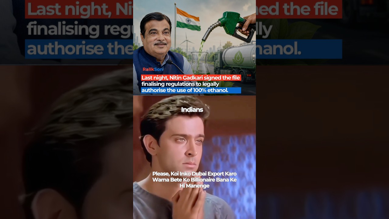 Nitin Gadkari Approves 100% Ethanol Fuel Use in India 🇮🇳
