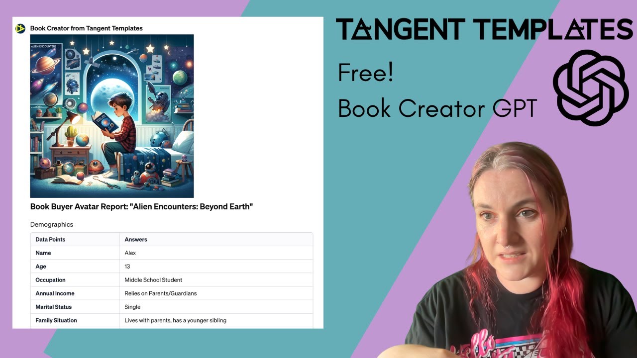 Free! Tangent Templates Book Creator GPT for ChatGPT. Brainstorm and market low-medium content books