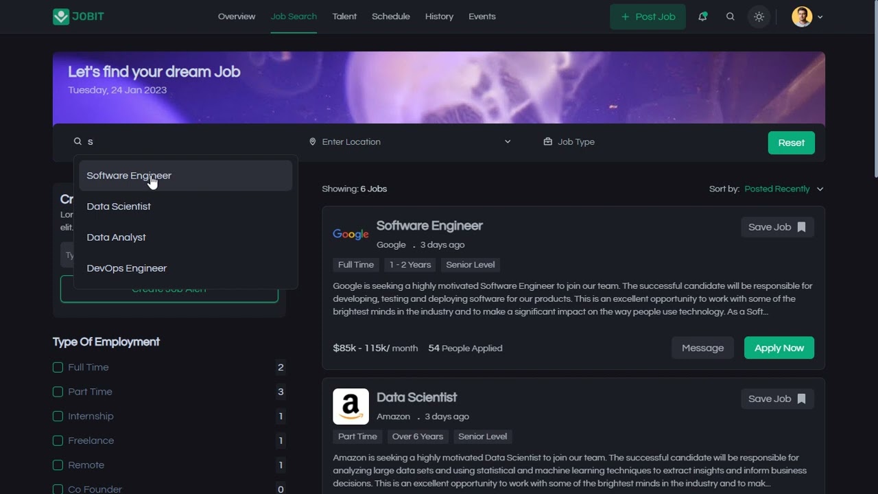 Job Search and Filter web application-Next.js & Tailwind css