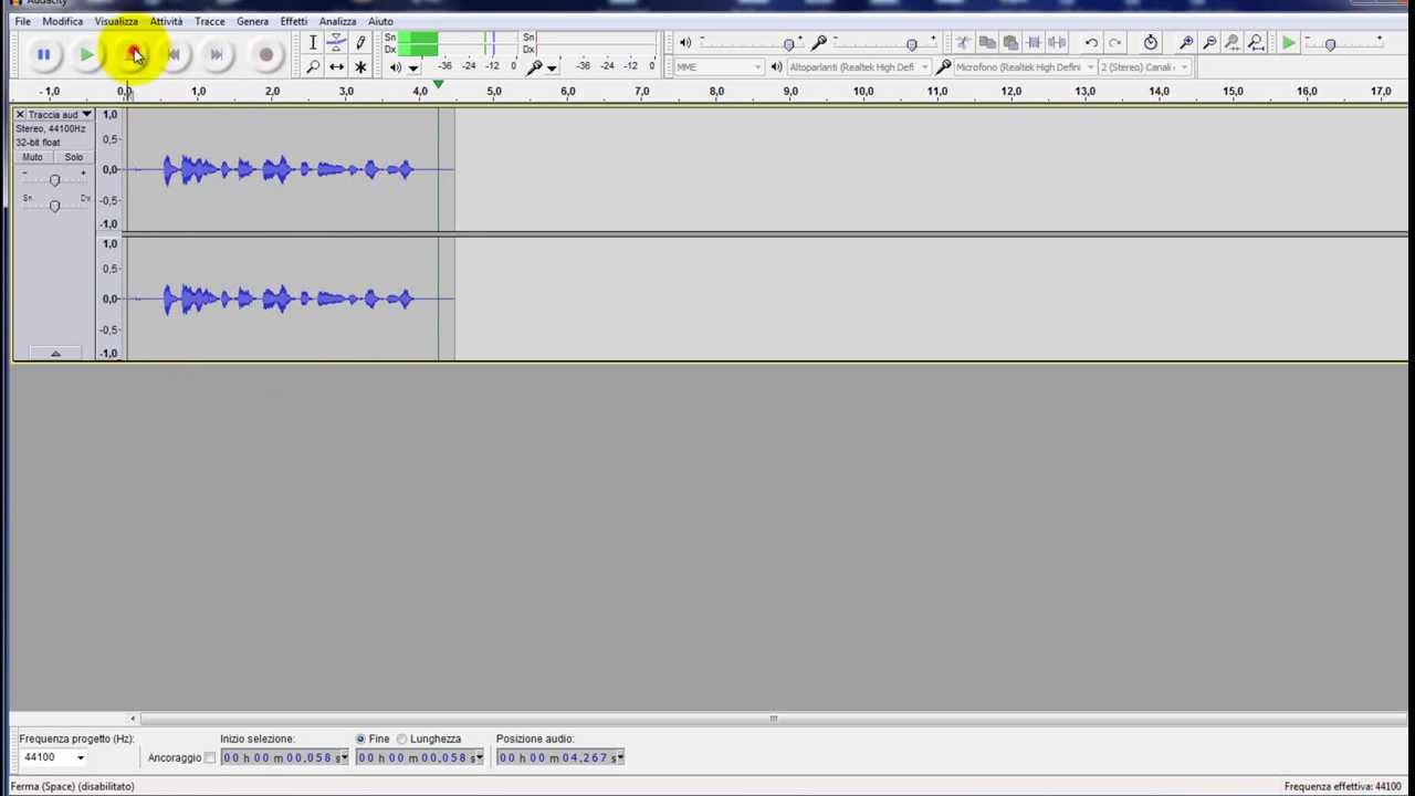 Come usare Audacity per creare e modificare audio - Tutorial di Base.