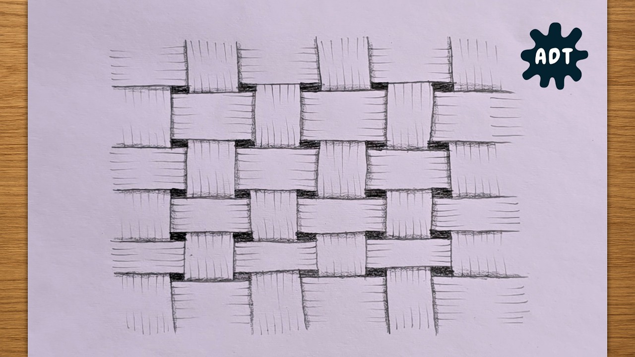 How to Draw Easy Woven Pattern with Pencil | Simple Shading Drawing for Beginners