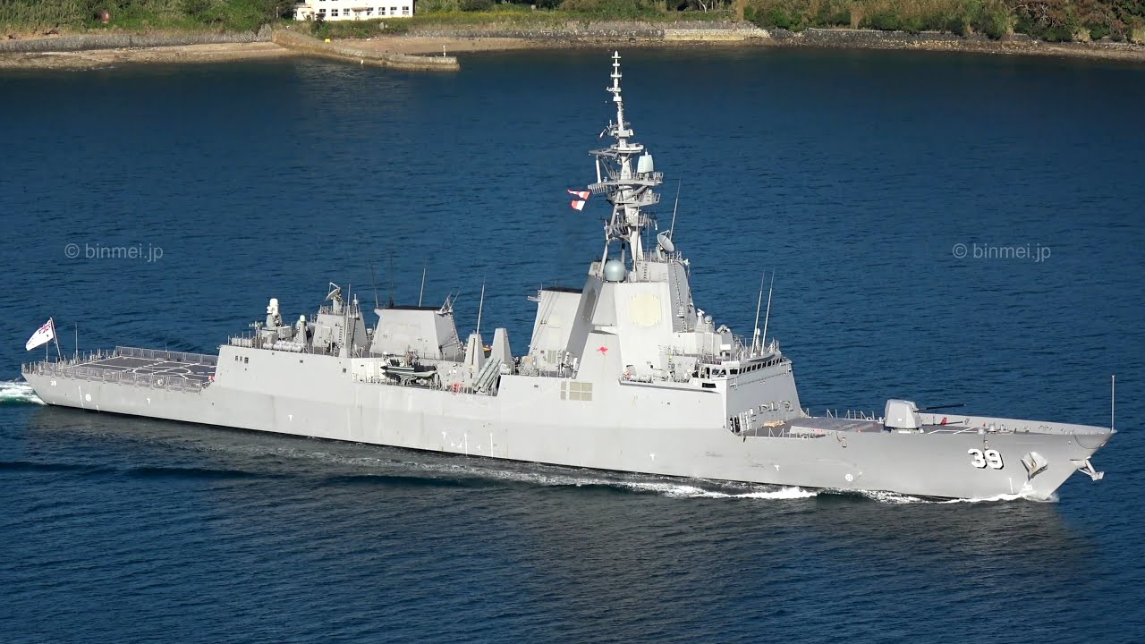 [4K]豪州海軍ミサイル駆逐艦ホバート DDG 39 HMAS Hobart - Australian Navy Hobart-class air warfare destroyer