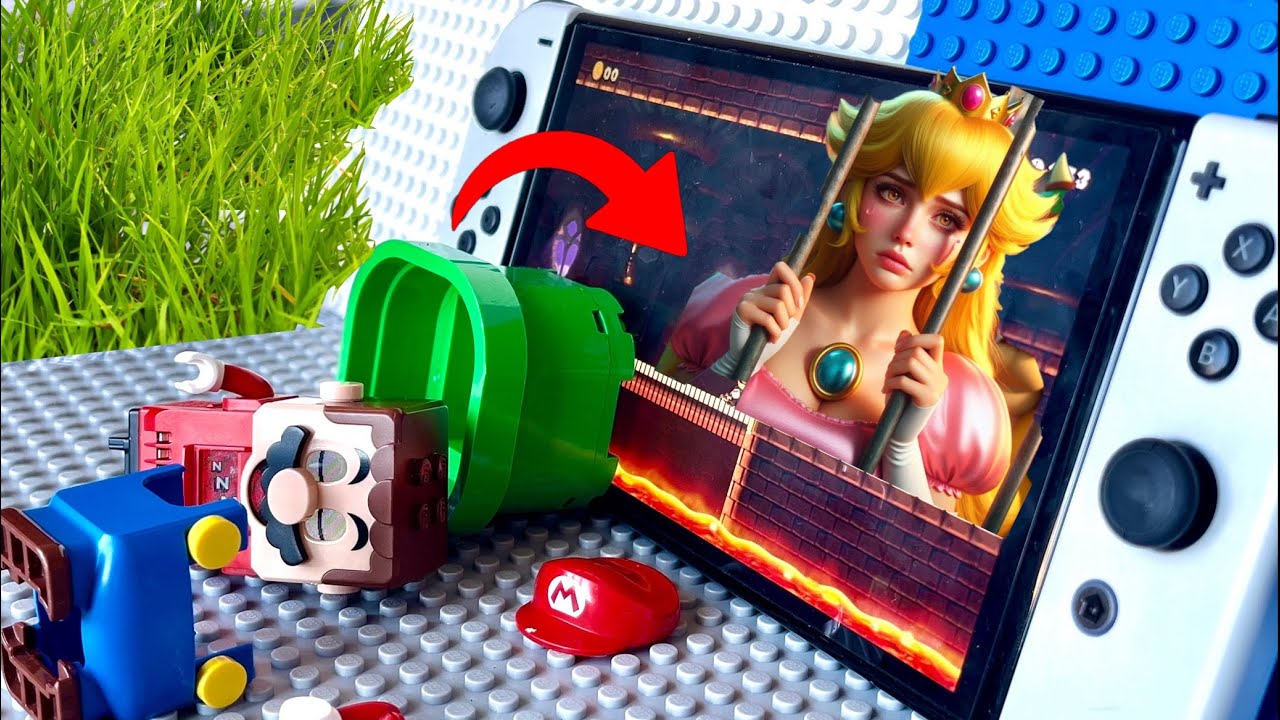 LEGO Луиджи помогает своему брату, и они пытаются спасти принцессу Пич на Nintendo Switch