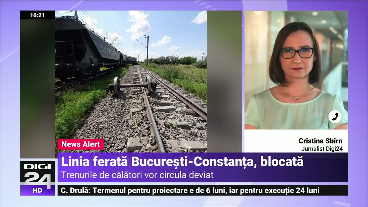 Trafic blocat pe linia ferată București-Constanța. Trenurile de călători circulă deviat