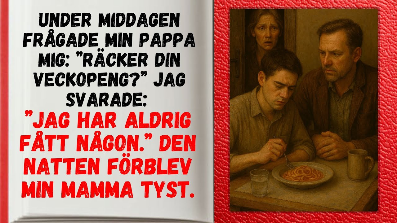 Under middagen frågade min pappa mig: Räcker din veckopeng? Jag svarade: Jag har aldrig fått någon.
