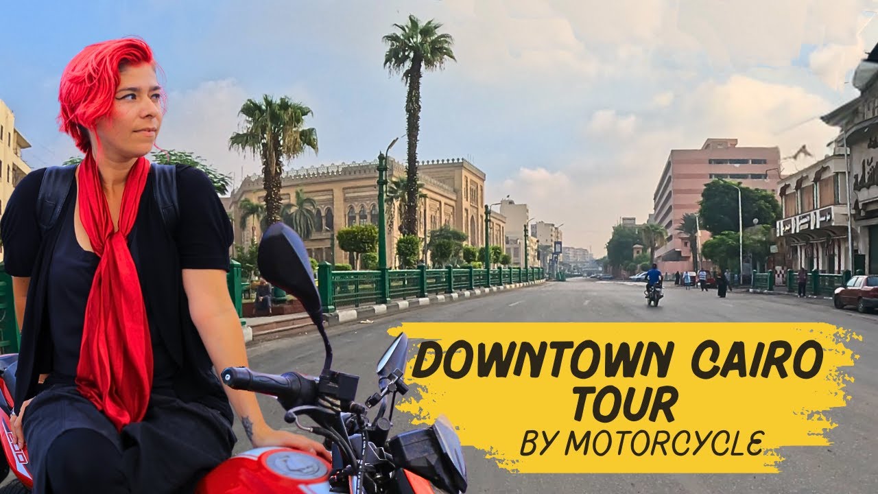 Downtown Cairo Morning Tour on Motorcycle | Egypt Vlog #169