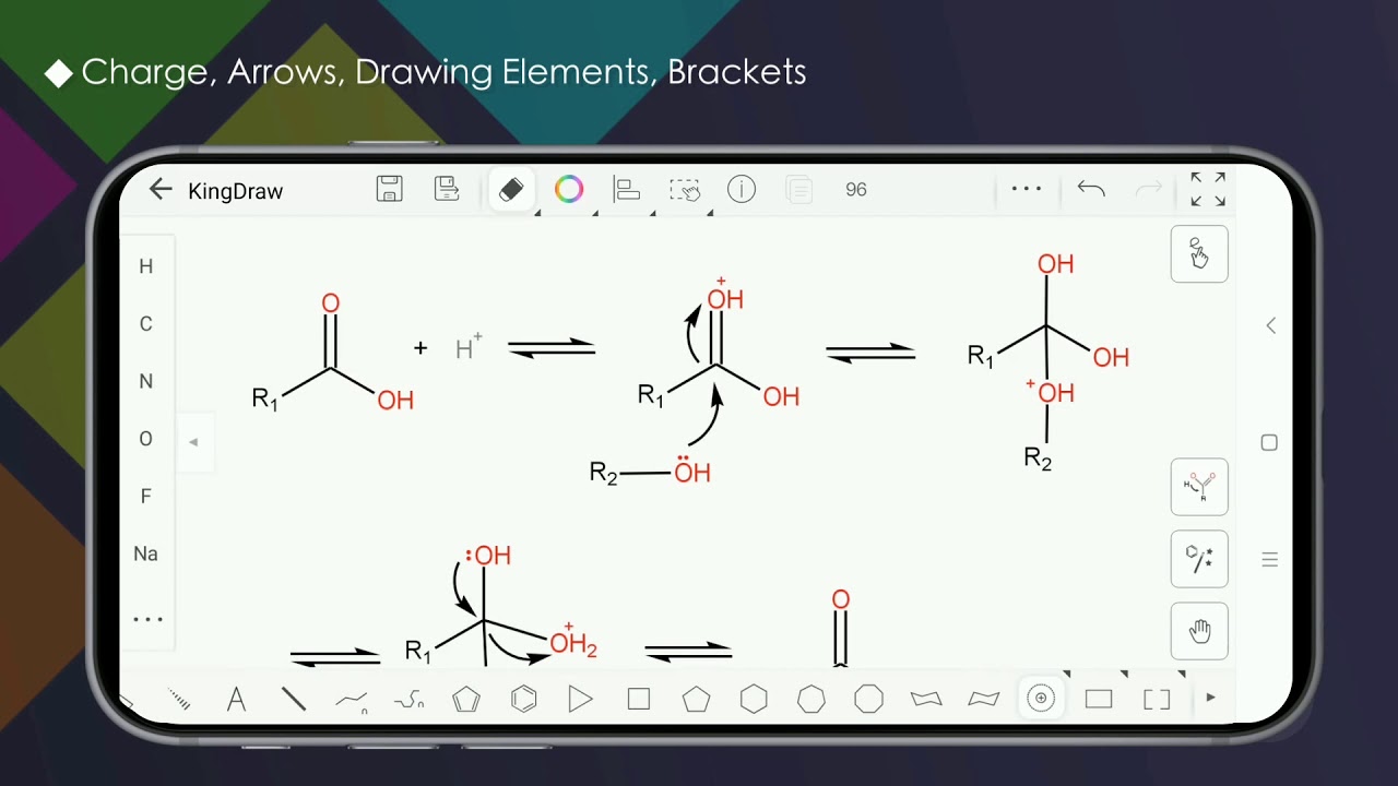 KingDraw Tutorial-Charge, Arrows, Drawing Elements, Brackets