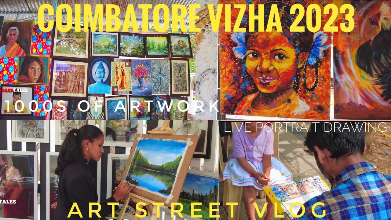 Coimbatore Vizha 2023 I Art Street Race Course I 1000s of Paintings I Live Portrait I கோவை விழா 4K