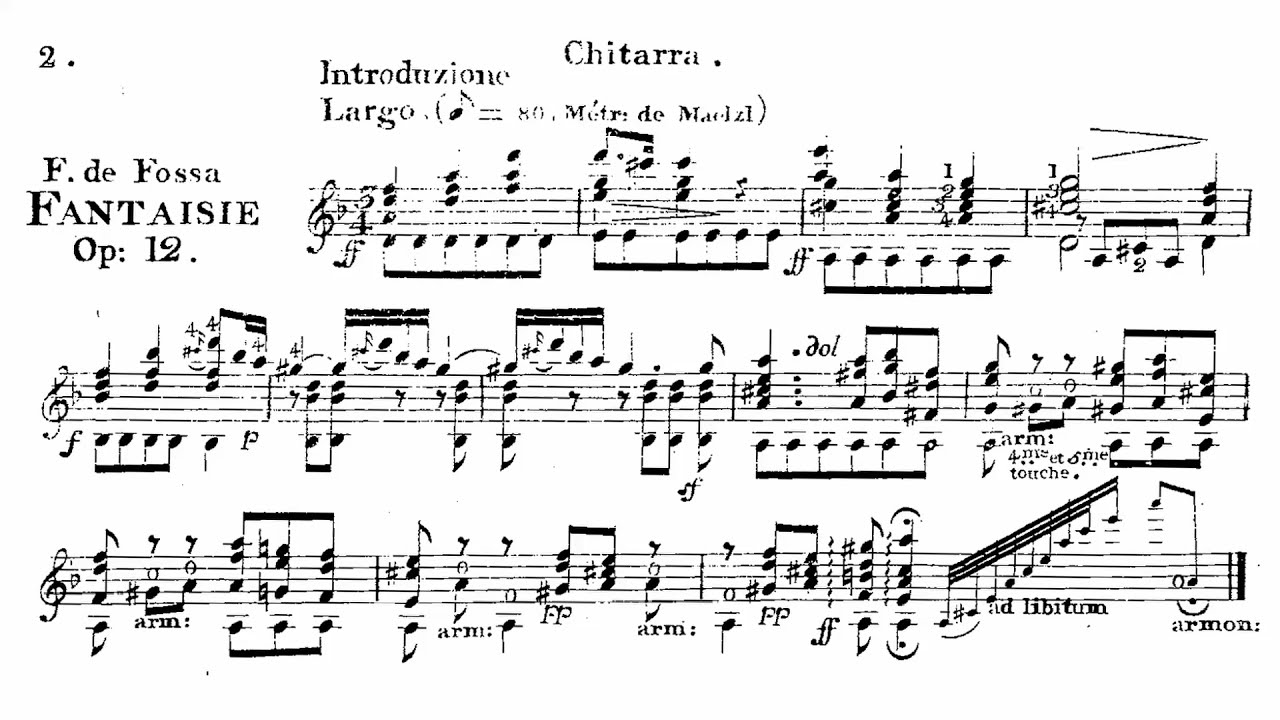 François de Fossa | Les folies d’Espagne Op. 12 | SCORE VIDEO | Guido Pace