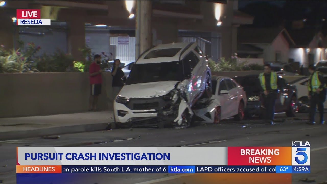Suspect slams into unsuspecting driver during pursuit in Reseda