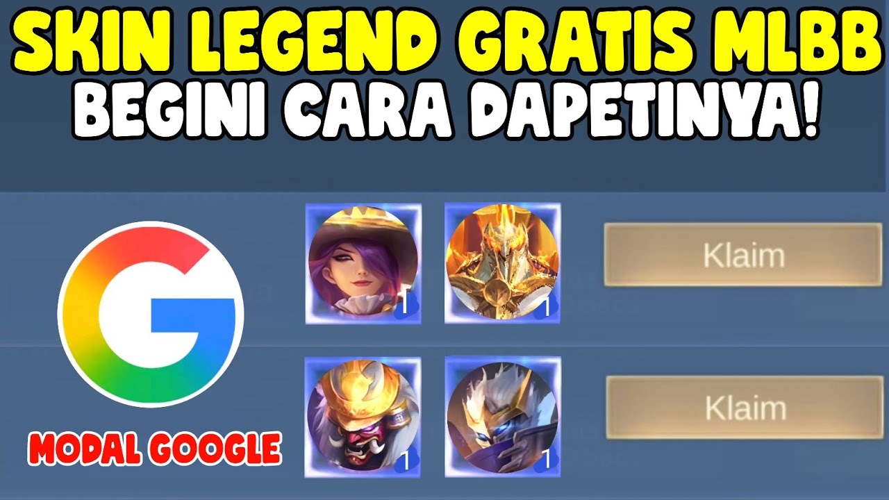 SKIN LEGEND ML GRATIS! CARA MENDAPATKAN SKIN RANDOM GRATIS MOBILE LEGENDS DARI GOOGLE TERBARU 2025