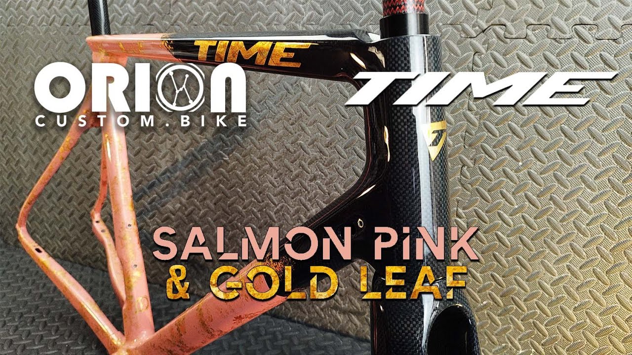 CUSTOM PAINT | Time Alpe d'Huez | Painting a bike with salmon pink and gold leaf