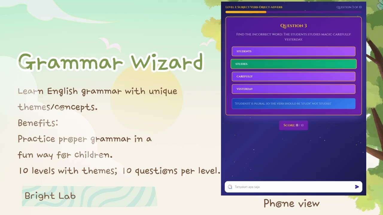 Grammar Wizard Game