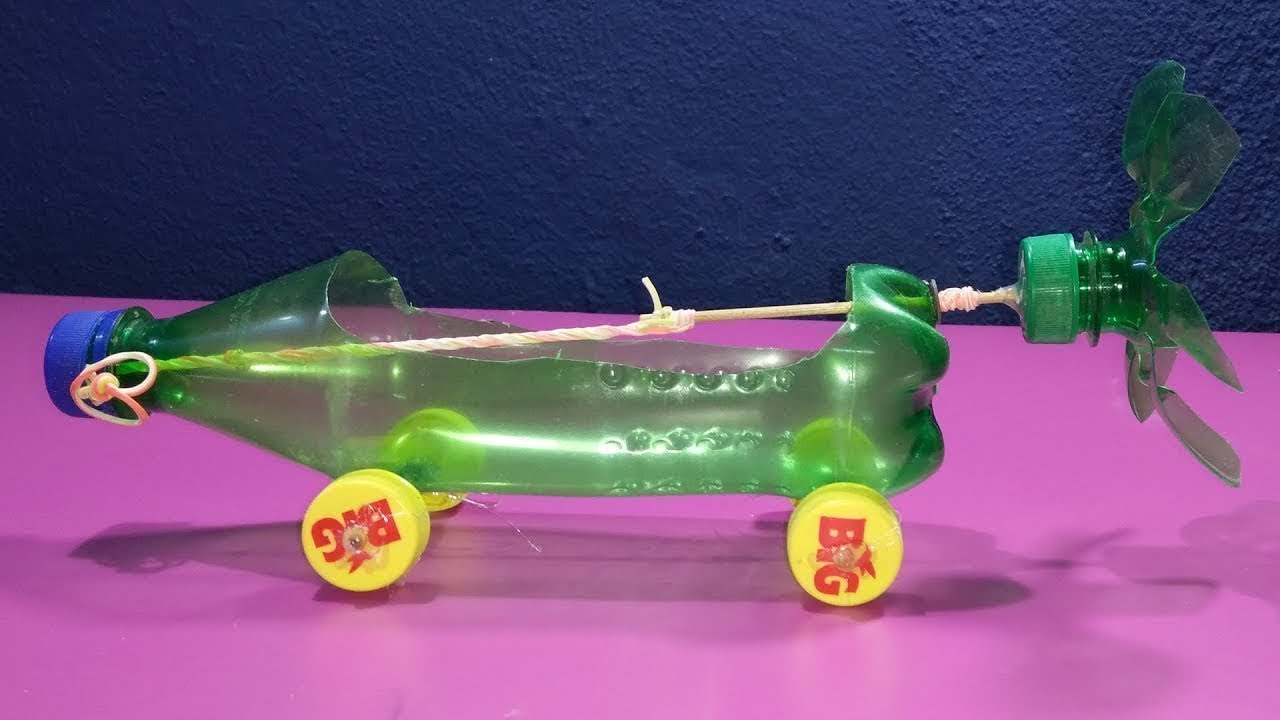 How to make a Rubber Band powered Car - Air Car