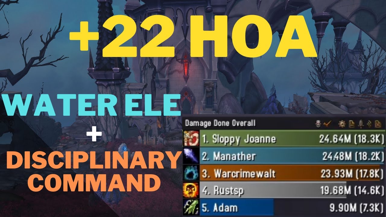 DC + Water Ele + Guardian Druid 18.2k Overall +22 Halls Frost Mage High Mythic+ POV