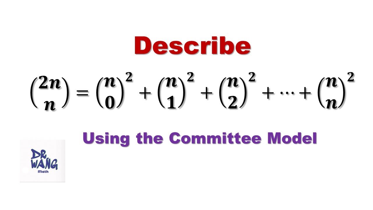 Prove: C(2n,n) = C(n,0)^2 + C(n,1)^2 +...+ C(n,n)^2 | Combinatorics