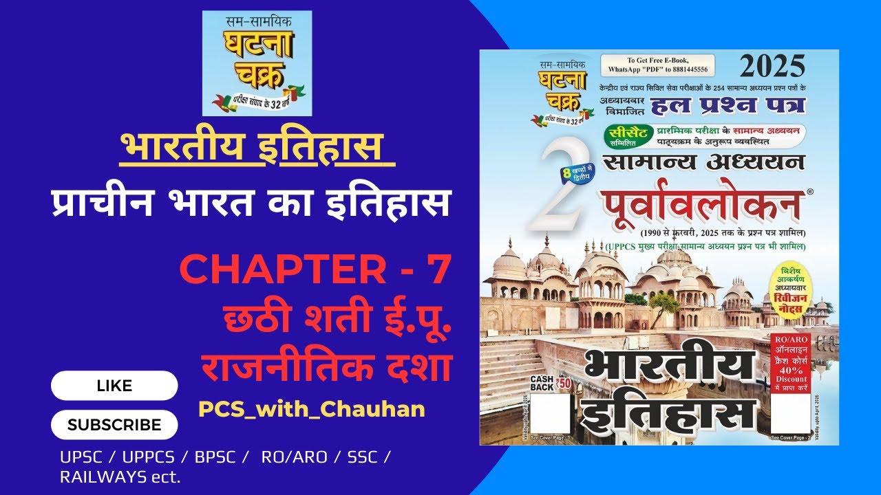 Ghatnachakra 2025 (Indian History _ Ancient History): Chapter_7 : छठी शती ई.पू. राजनीतिक दशा