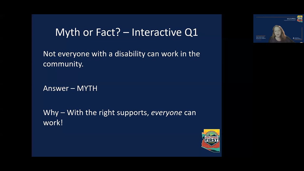 Employment First: Topics & Tactics - Debunking Myths in Employment First