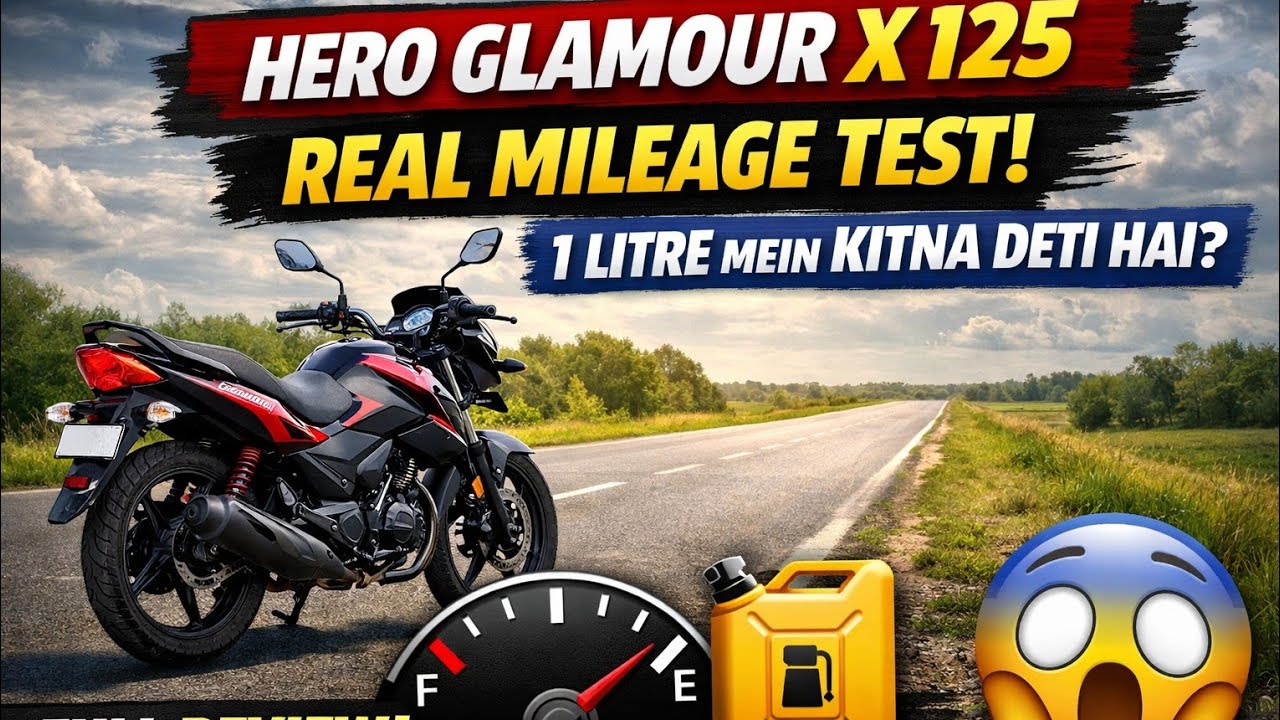 Hero Glamour X 125 Real Mileage Test 🔥 | 1 Litre Mein Kitna Deti Hai? 😱 Full Review