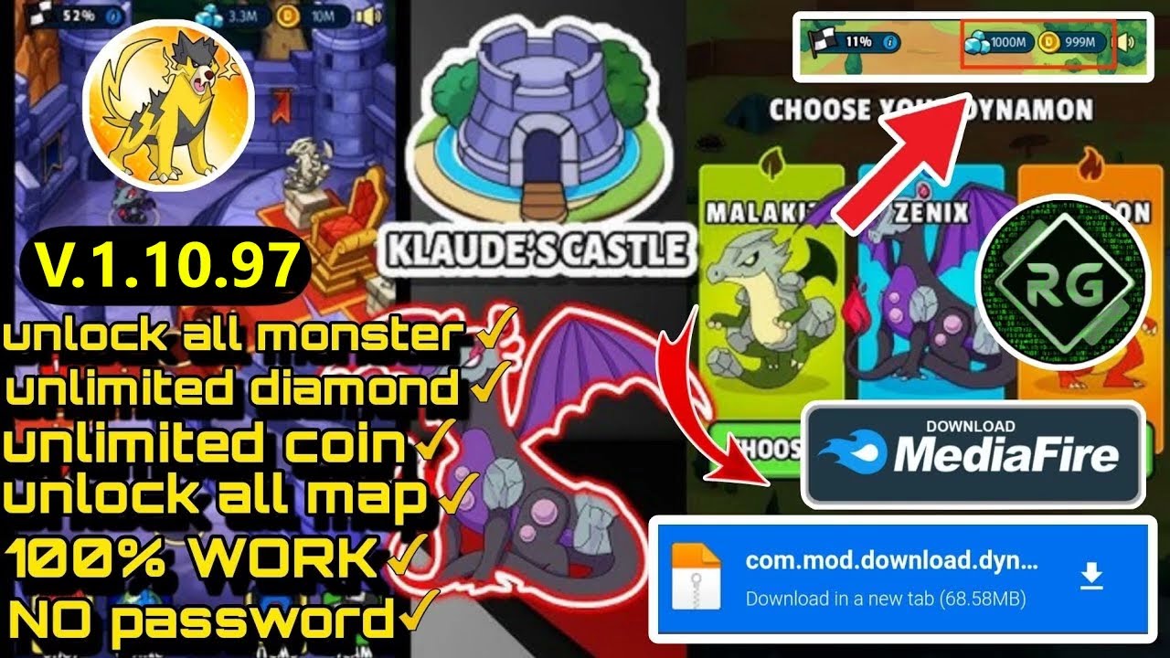 latest version Mod APK V.1.10.97||Dynamons World Mod Apk||Free shopping